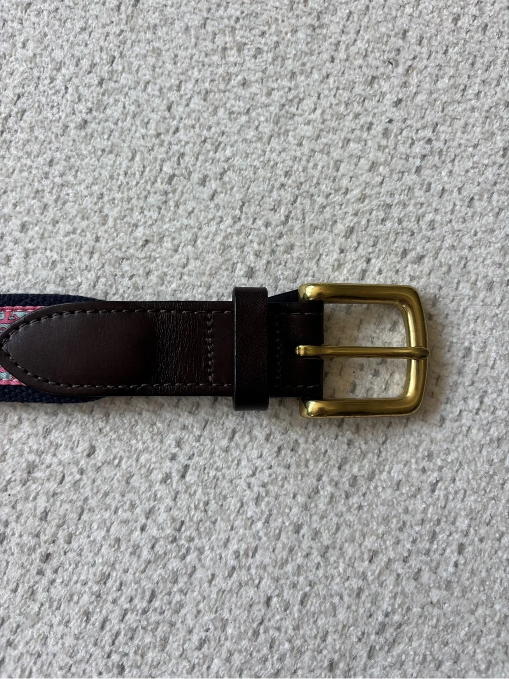 Vineyard Vines Whale Canvas Club Belt, Size 36